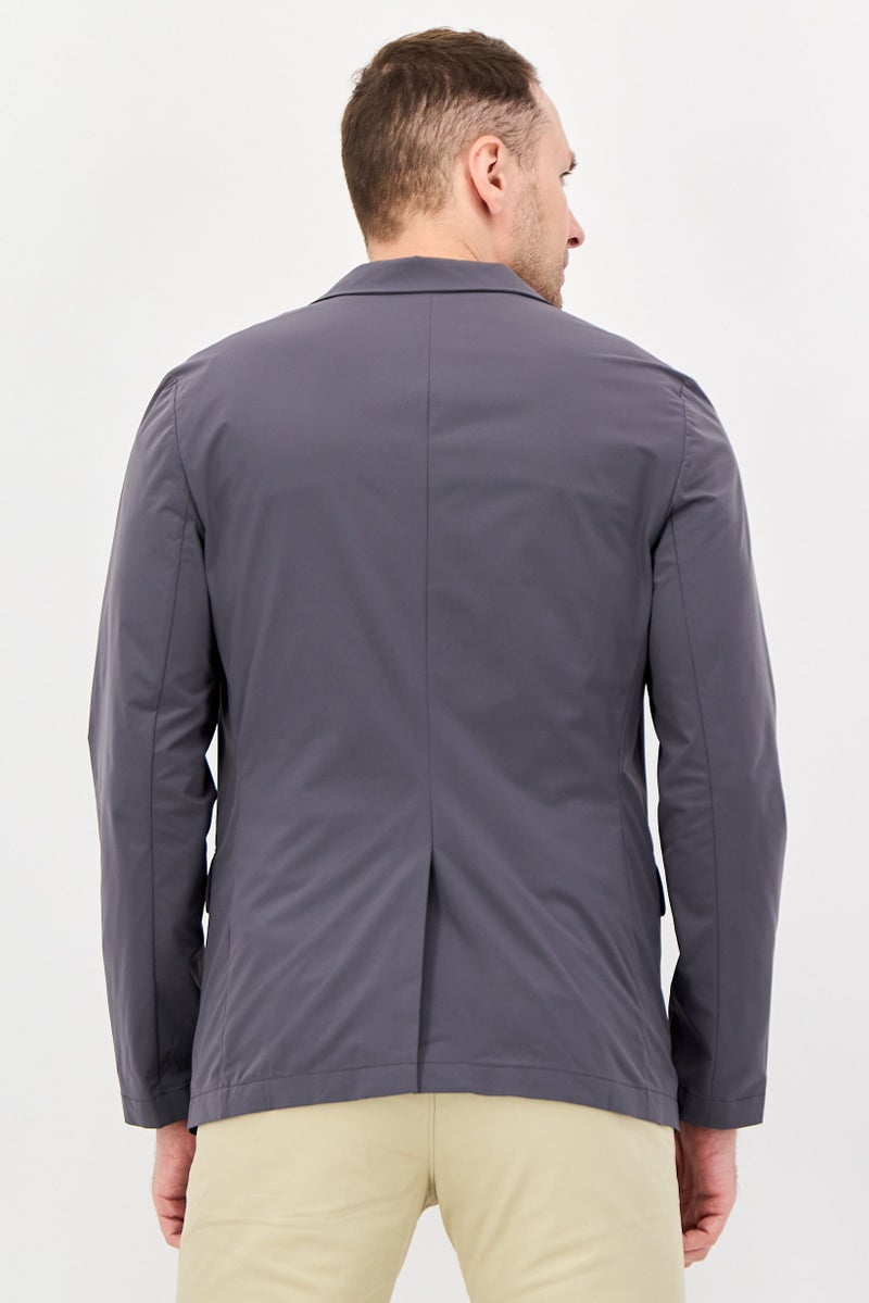 SELECTED بليزر كاجوال للرجال بأكمام طويلة وقصة عادية، رمادي داكن - Image 4